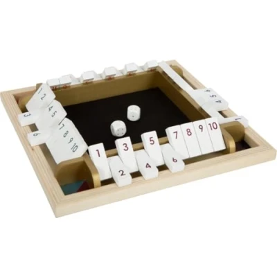 Imagen de small foot Juego de Dados Shut The Box Gold Edition, salón para Toda la Familia, a Partir 6 años, 12364