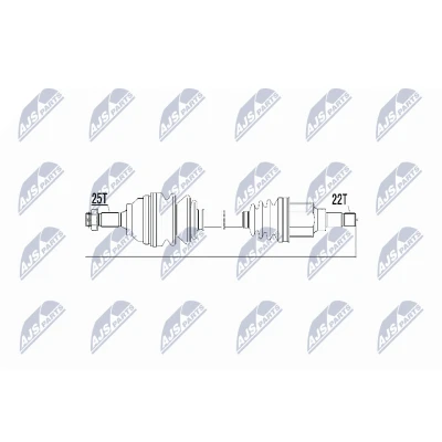 Imagen de NTY NPW CT 018 Árbol de transmisión Eje delantero, izquierda, delantero 595mm Caja cambios manual CITROËN: Xsara Picasso