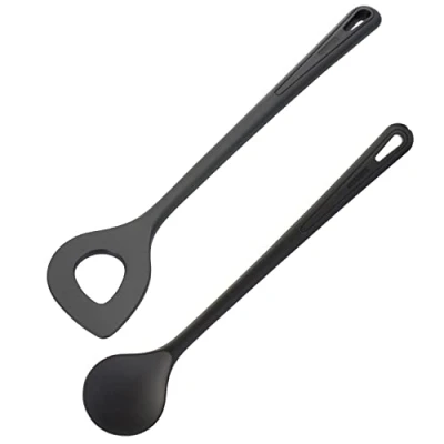 Imagen de Westmark Juego de pincho cocina + cuchara para remover/cocinar, 2 unidades, Alta resistencia al calor hasta 270 C, Plástico, Gentle Plus, Negro, 288722E9