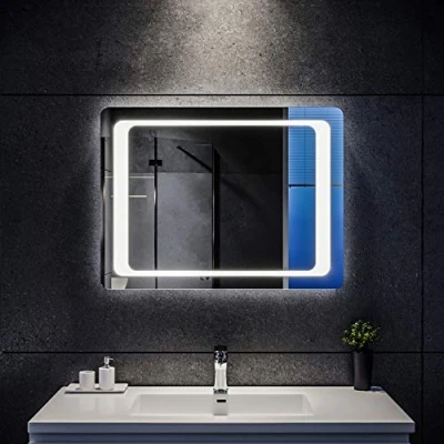 Imagen de SIRHONA Espejo de Baño 60x80cm Pared con Interruptor Sensor IR Luz Iluminación LED Función ANTIVAHO