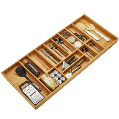 Imagen de ORGA BOX 3 BAMBOO Cubertero para 120 cm cajones (473 x 1097 mm) con 15 compartimentos inserto de madera cocinas Nobilia a partir agosto 2012