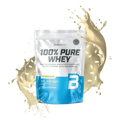 Imagen de BioTechUSA 100% Pure Whey Proteína en Polvo con BCAA y Glutamina Sin Gluten, Aceite de Palma, 454 g, Arroz leche