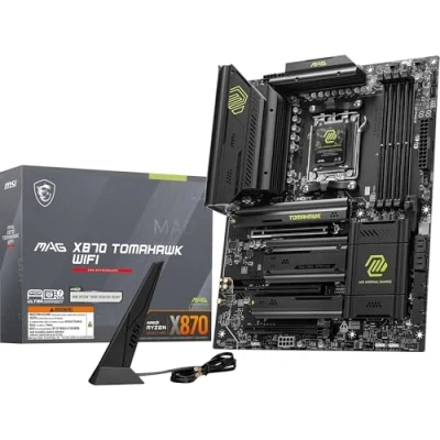 Imagen de MSI mag X870 Tomahawk WiFi Placa Base, ATX Soporta procesadores AMD Ryzen 9000/8000 / 7000, AM5 80A SPS VRM, DDR5 Memory Boost 8400+MT/s (OC), PCIe 5.0 x16 &amp; 4.0 x16, M.2 Gen5, Wi Fi 7, 5G LAN
