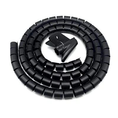 Imagen de BuxiuGK Cable Espiral,Cable Flexible en Espiral 28MM*2M,para Casa u Oficina TV,Computadora,Negro