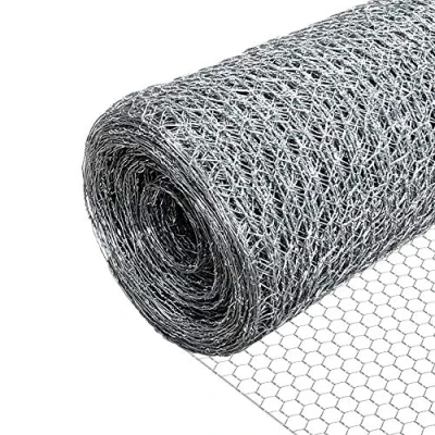 Imagen de VOUNOT Red Alambre Hexagonal, Rollo Malla Metalica, Tamaño de 25mm, 100 cm (H) x 25 m (L), Galvanizado, Plata