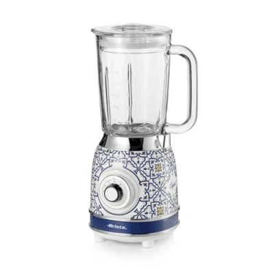 Imagen de Ariete 583 Capri Batidora de vaso con cristal 1,5 litros, 4 cuchillas acero inoxidable, velocidades + pulso, 1000 W, azul