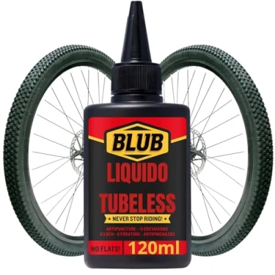 Imagen de BLUB Liquido Tubeless MTB 120ml Antipinchazos Bicicleta Sellador Repara Pinchazos Kit Reparacion Neumaticos, Parches Bici Gel para Jeringa