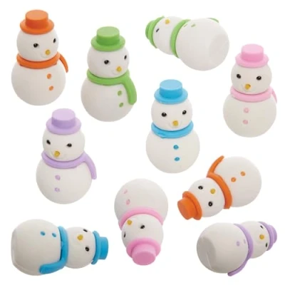 Imagen de Baker Ross FX752 Borradores Muñeco de Nieve Pack 10, Relleno Bolsas y Calcetines para Fiestas Navidad
