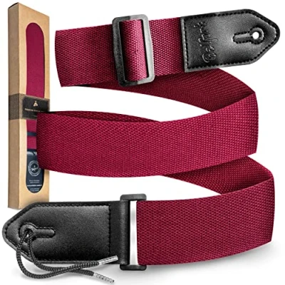 Imagen de Belfort® correa de guitarra I Guitar Strap para eléctrica, acústica, niños y adultos, con piel microfibra + e book