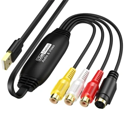 Imagen de SUNYOY USB 2.0 Video Capture Card Analogue to Digital PC Transfer Kit VHS DVD/Cassette Retro Console/Video Grabber Compatible with Windows XP/Vista/Win 11/10/7/8/8.1 &amp; Mac, etc.