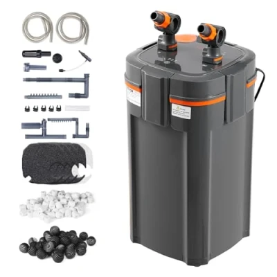 Imagen de VEVOR filtro de acuario 660 GPH, 5 etapas 235 galones, interno ultra silencioso con protección UV, potencia sumergible múltiples funciones para acuarios, 25 W