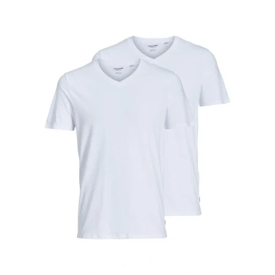 Imagen de Jack &amp; Jones Jacbasic Vneck TEE 2 PACK Camiseta interior, Hombre, Talla: XXL, White