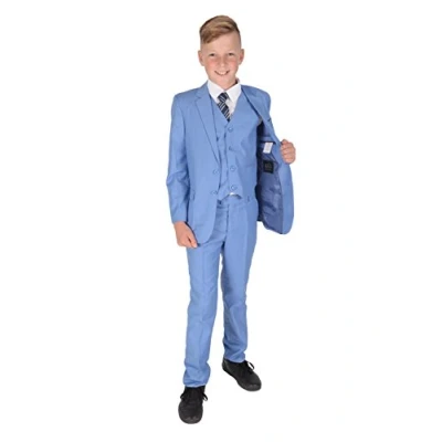 Imagen de Cinda Traje Azul Claro de la Boda 5 Pedazos del Juego Muchacho 9 10 años