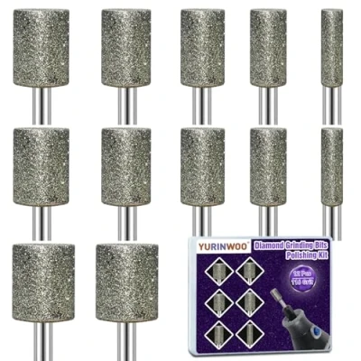 Imagen de Juego de 12 fresas diamante compatibles con Dremel, grano 116