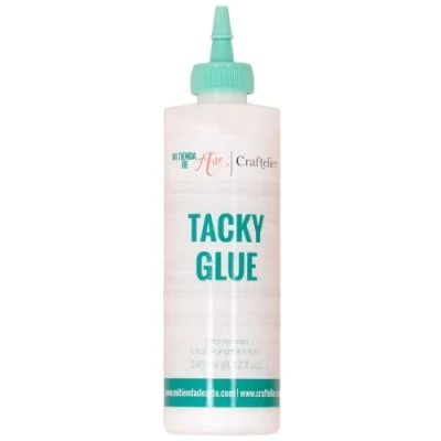 Imagen de Craftelier Tacky Glue Pegamento Líquido Multiusos Extrafuerte para Proyectos de Scrapbooking y otras Manualidades No tóxico Secado Transparente, Flexible Resistente Cantidad 240 ml