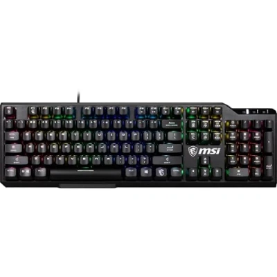 Imagen de MSI Vigor GK41 Teclado Gaming Mecánico FR Switches Kailh Red (lineales), Teclas Ergonómicas, Base Antideslizante, 6 LED de Color Fijo/10 Zonas Iluminación, Mystic Light, USB 2.0 Tamaño completo