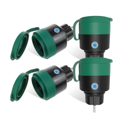 Imagen de UCOMEN Enchufe inteligente para exterior con tecnología WiFi en un diseño compacto, controlable Alexa, Google, outdoor smart plug, paquete de 4