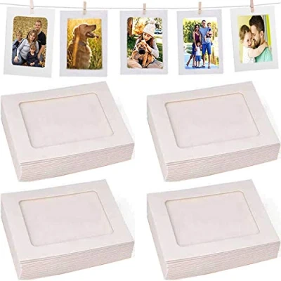 Imagen de Fashion HW 40 marcos blancos para decoración del hogar, 10 x 15 cm, papel fotos de bricolaje, marco colgar en la pared, álbum+cuerda+clips, juego ideal hogar