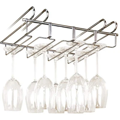Imagen de WENKO Colgador para Copas Interior Armario Cocina 12 Vasos Cromo Brillante