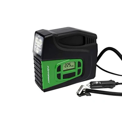 Imagen de Motorkit MOTOR16522 Compresor Digital con indicador, 12 V, luz led de 120 W, inflado rápido, presión máxima 100 PSI