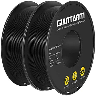 Imagen de GIANTARM PLA filament para impresora 3D printer 1.75 mm, bobina de 2 kg,PLA 2PCS Negro（cada rollo 1 kg）