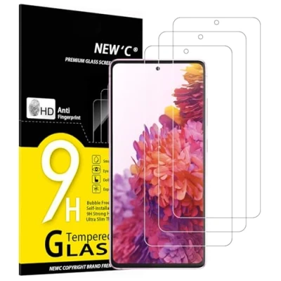 Imagen de NEW&#039;C 3 Piezas, Protector Pantalla para Samsung Galaxy S20 FE / 5G, Cristal templado Antiarañazos, Antihuellas, Sin Burbujas, Dureza 9H, 0.33 mm Ultra Transparente, Resistente