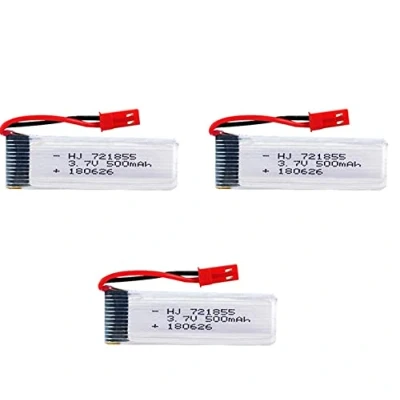 Imagen de YUNIQUE GREEN CLEAN POWER Batería Lipo Recargable 3.7V 500mAh 3 Pzs Compatible con Drones Cuadricópteros UDI U817, U817C, U817A, U818A, WLtoys V959 y más, 57x17x8 mm 16 gr, Plata