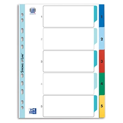 Imagen de Elba 02618 Hojas de registro, diseño multicolor (5 divisiones 1 5, plástico, A4, 25 unidades)