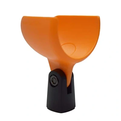 Imagen de Battle Plan Harmonica Accessories Soporte para micrófono con clip de munición 520 compatible Shure 520DX Green Bullet, Superlux D112/C y otros micrófonos armónicos similares (naranja brillante)