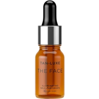Imagen de TAN LUXE The Face gotas autobronceadas, medianas/oscuras (10 ml) para añadir de bronceado al cuidado la piel un facial personalizado, libre crueldad y vegano