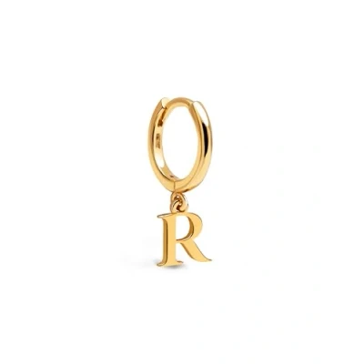 Imagen de SINGULARU Pendiente Suelto Personalizado Aro Letter en Plata de Ley con acabado Baño Oro 18kt Motivo Letra Joyas para Mujer R