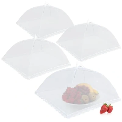 Imagen de COM FOUR® 4x Fundas para Moscas Alimentos Comida, Fruta y 44 cm (04 piezas blanco)