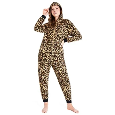 Imagen de CityComfort Pijama Entero Mujer, de Polar Suave Cómodo Calentito S XL (Marrón Leopardo, M)