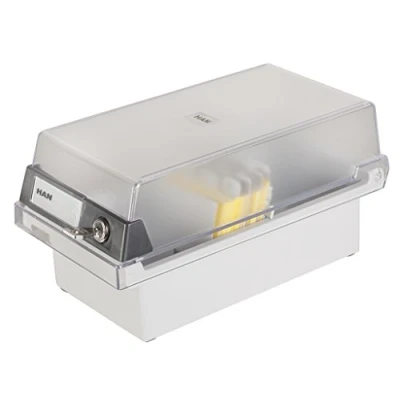 Imagen de HAN 967 S 631 Fichero con cerradura, capacidad para 800 tarjetas aprox., DIN A7 horizontal, 133 x 121 250 mm, color gris