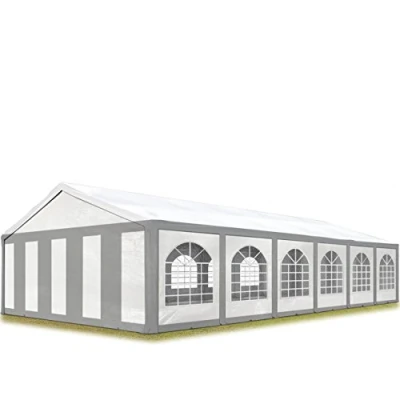 Imagen de TOOLPORT Carpa de Fiesta 6x12 m para Fiestas Lona PE 450 N jardín Gris Blanc Impermeable