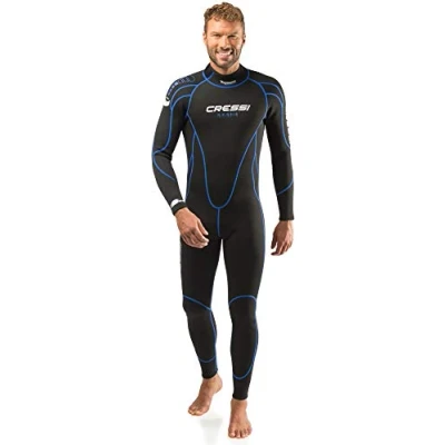 Imagen de Cressi Maya Man Monopiece Wetsuit Traje de Neopreno 2.5mm una Pieza para Hombre, Men&#039;s, Negro/Azul, L/4
