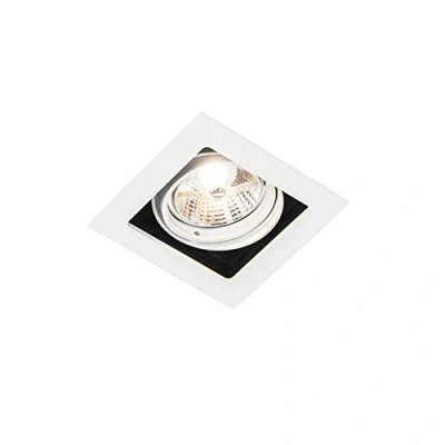 Imagen de QAZQA Moderno Foco empotrado blanco orientable ARTEMIS 70 Aluminio Cuadrada Adecuado para LED Max. 1 x 50 Watt
