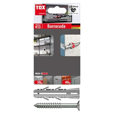 Imagen de TOX Taco expansible Barracuda 8x40 mm + tornillo, 10 piezas, 013701061