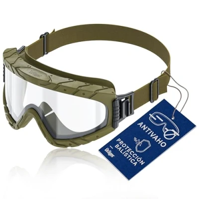 Imagen de Dräger X pect 4900 Gafa de visión completa antipolvo y antivaho, Para usuarios gafas obras, laboratorios, talleres Lente policarbonato resistente a los arañazos las roturas oliva