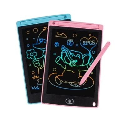 Imagen de 2pcs Vistoso Tableta de Escritura LCD 8.5 Pulgadas,LCD Pizarra Magica borrable y Reutilizable,Tablero Dibujo Educativo electrónico Regalos para Niños 3 4 5 6 7 8 Años,Azul + Rosa