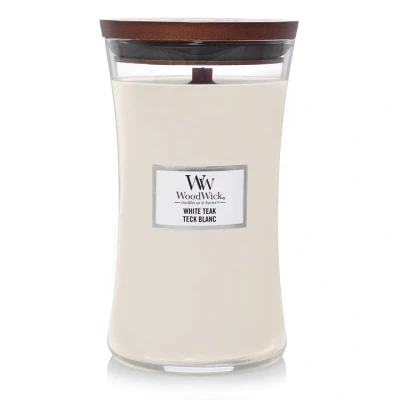Imagen de WoodWick Scented Candle Large White Teak 18 cm / ø 10