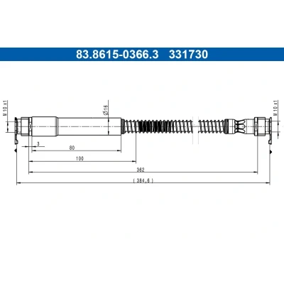 Imagen de ATE 83.8615 0366.3 Latiguillos de Freno 362mm