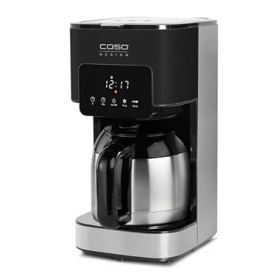 Imagen de Caso Coffee Taste and Style Thermo Cafetera con filtro permanente, 1,2 L, temperatura óptima de preparación 92 96 C, antigoteo, cabezal optimizado, jarra aislante, acero inoxidable,