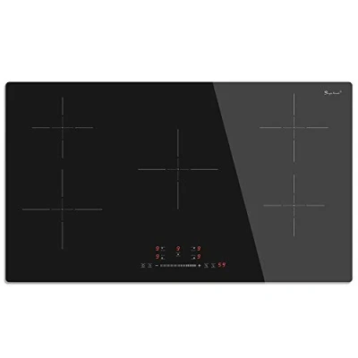 Imagen de Placa de inducción 90 cm, 5 zonas,9300W con Protección apagado automático, Temporizador,Bloqueo para niños,Control tactil, 220 240V