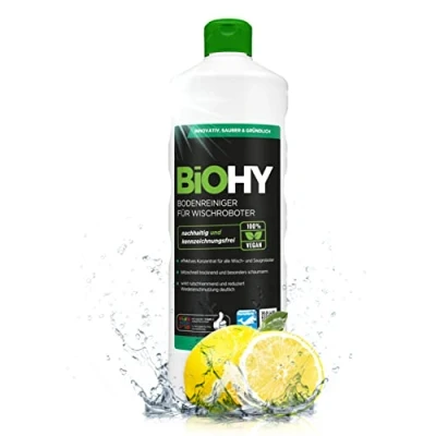 Imagen de BiOHY Limpiador pisos para robots limpiadores (1 botella de 1 litro) Concentrado todos robot aspirador con función húmeda sostenible y ecológico (Wischroboter)