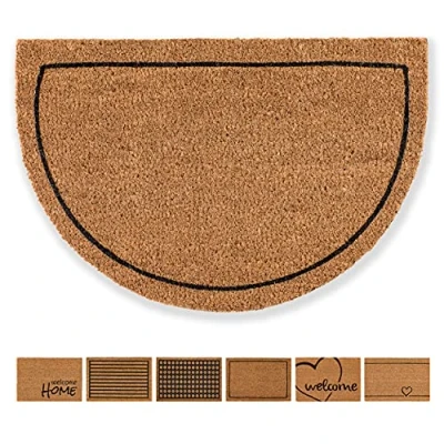 Imagen de Felpudo Coco Diseño Marco Semicircular Recorrido Limpio 40x60 cm Interior Antibacterias Material Natural