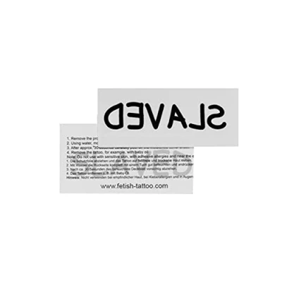 Imagen de 5 x tatuaje Slaved Texto en negro fetiche sexy Kinky (5)