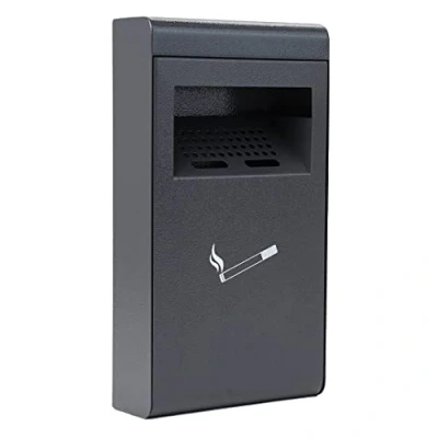Imagen de Danieli Store Cenicero Exterior para Pared con Recipiente Interno 20x36x7 cm en Acabado Gris Antracita Llave y Kit de Montaje Incluidos