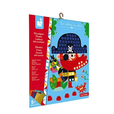 Imagen de Janod Estuche Mosaicos de Espuma Piratas Les Ateliers Du Calme Kit Infantil Manualidades Creativas Desarrolla la Motricidad Fina y Concentración A partir 5 Años, J07897