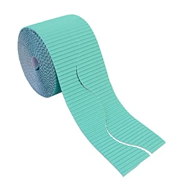 Imagen de Bright Ideas Corrugated Border for School Displays Rollo de Borde Corrugado para exhibiciones Escolares, Papel, Azul Claro, 10cm x 7.5m